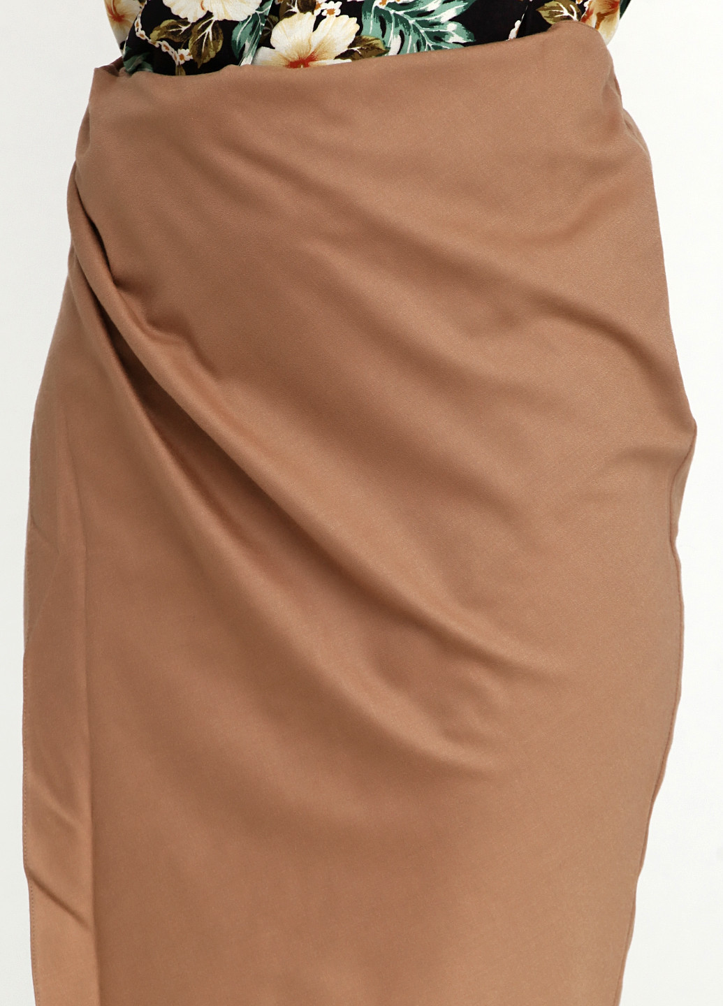 Светло-коричневая офисная однотонная юбка Ralph Lauren на запах