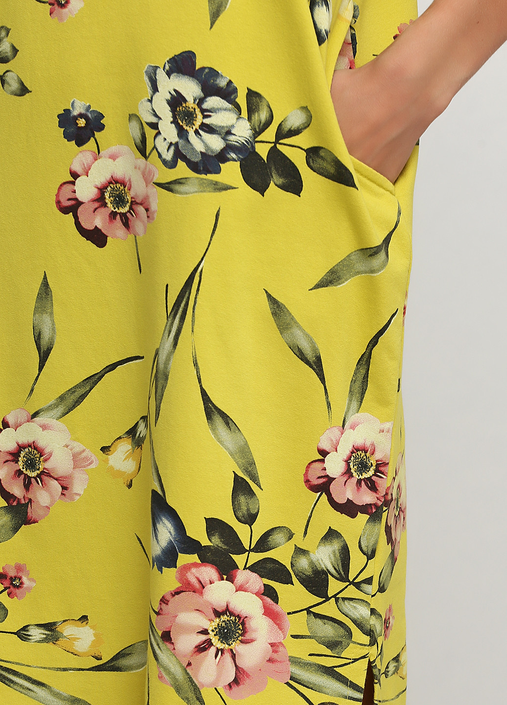 Горчичное кэжуал платье оверсайз Italy Moda с цветочным принтом