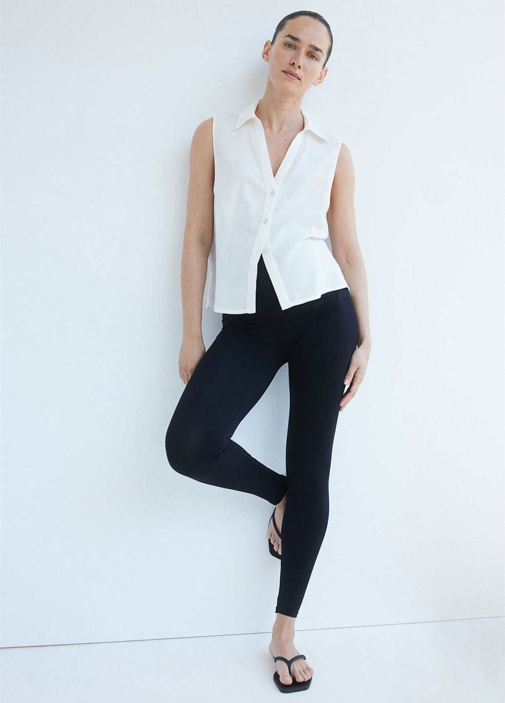 Черные демисезонные леггинсы для беременных H&M