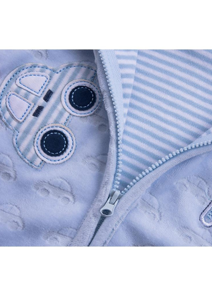 Блакитний демісезонний костюм десткий велюровий блакитний c капюшоном (ep6206.nb) Luvena Fortuna