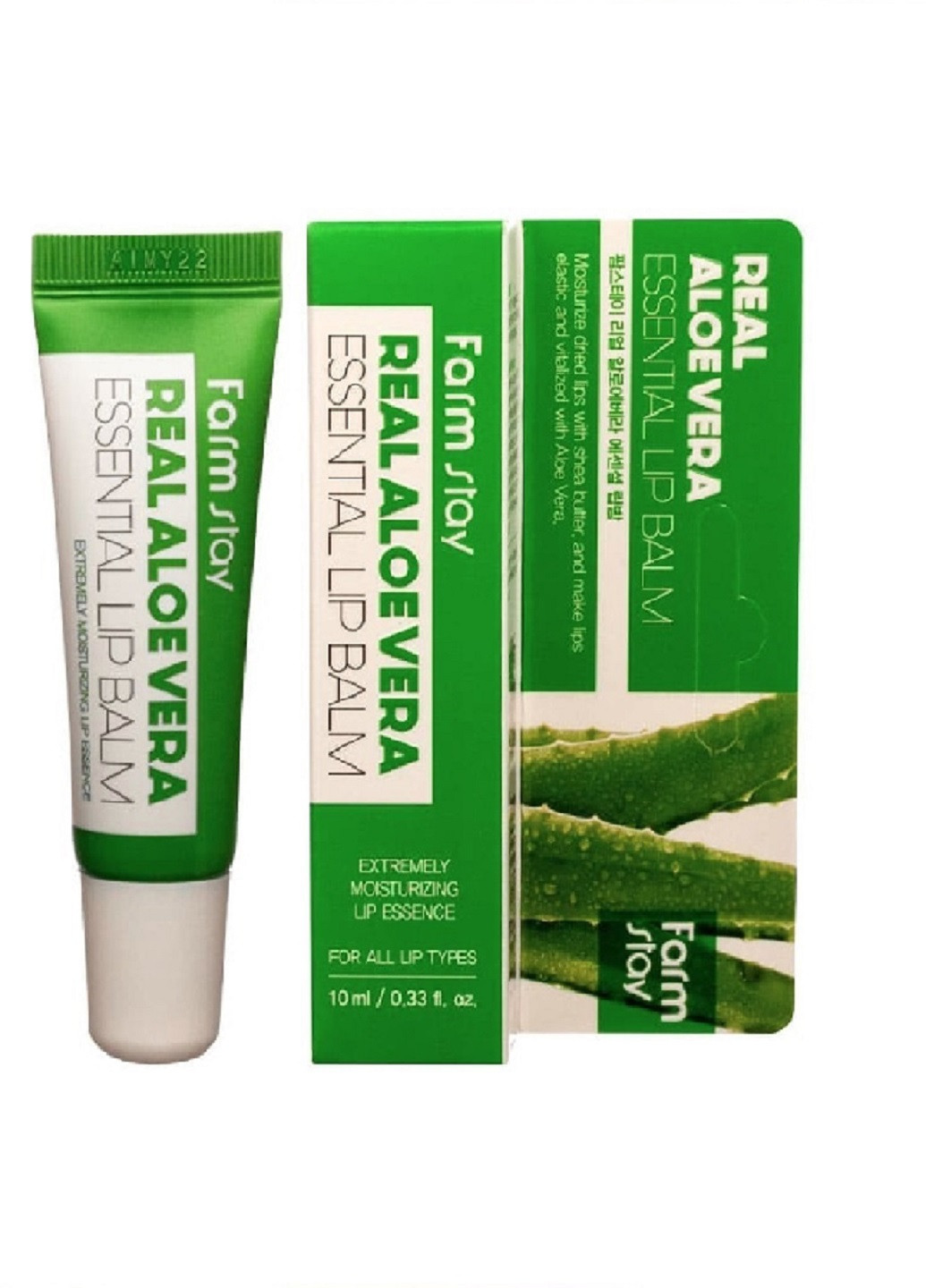 Увлажняющий бальзам для губ с алоэ соком Real Aloe Vera Essential Lip Balm 10 мл FarmStay (219718928)