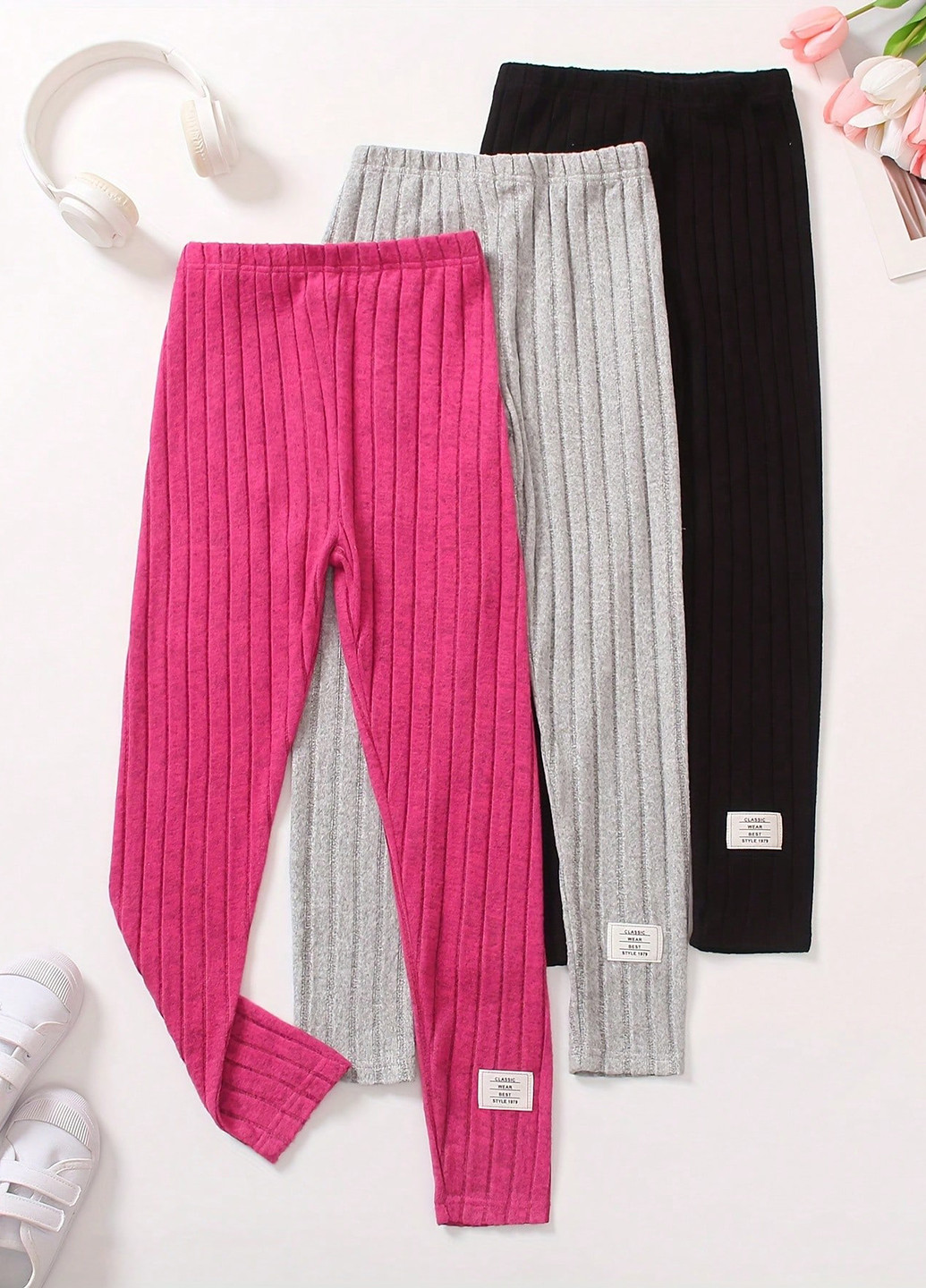 Комбинированные демисезонные леггинсы (3 шт.) SHEIN