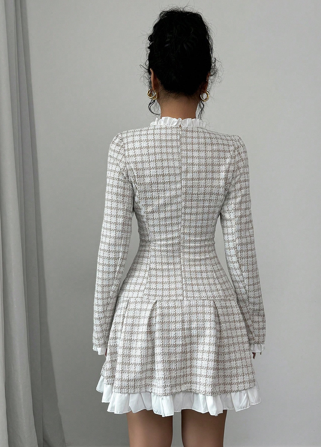 Молочна кежуал сукня SHEIN в клітинку