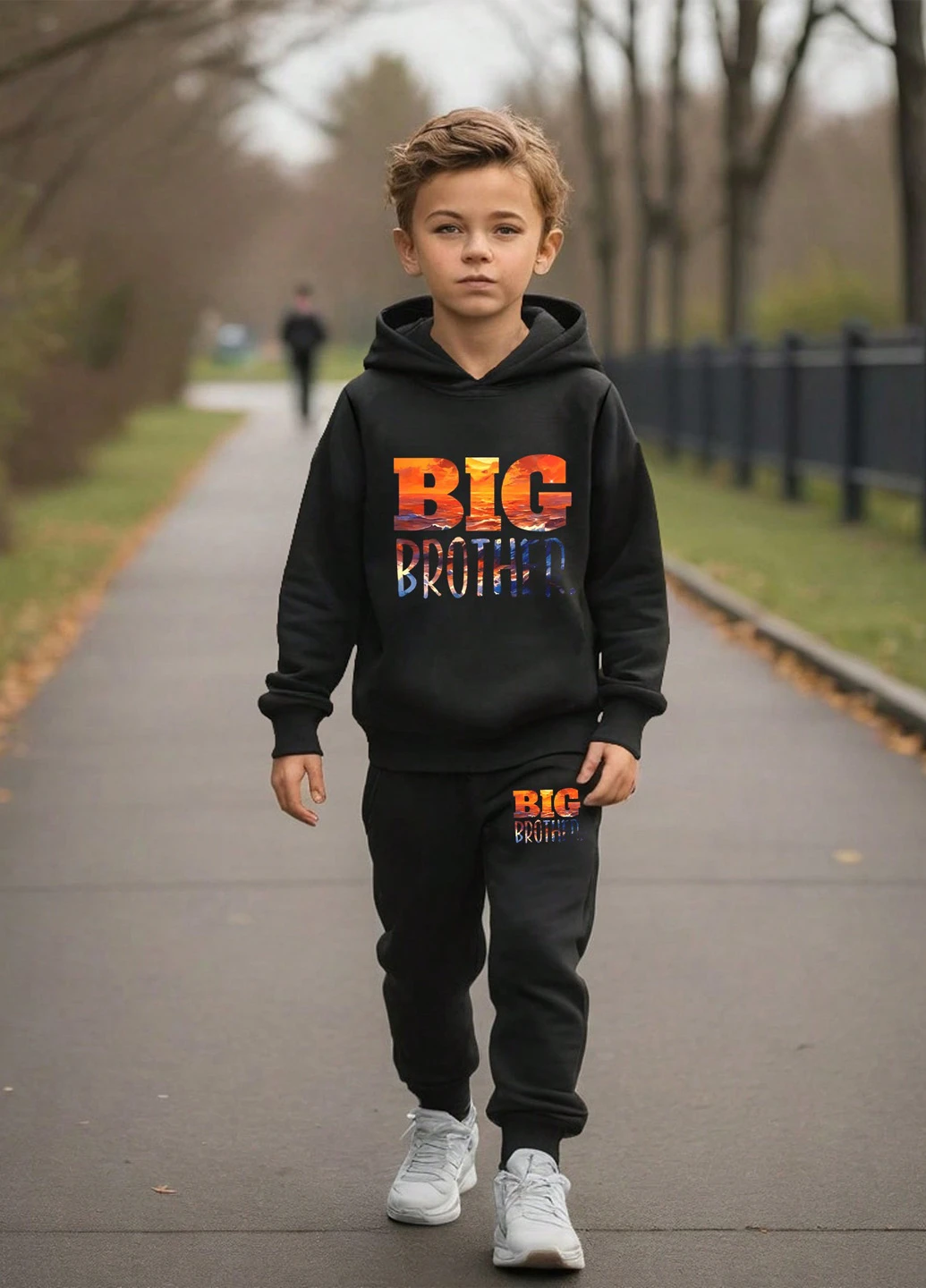 Чорний демісезонний костюм (худі, штани) брючний SHEIN