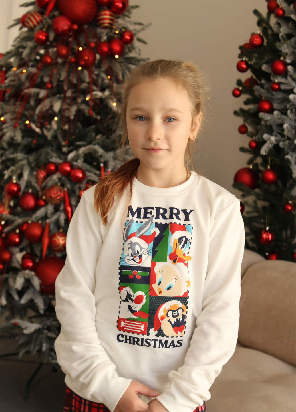 Молочна зимня піжама (світшоти, брюки) Pan