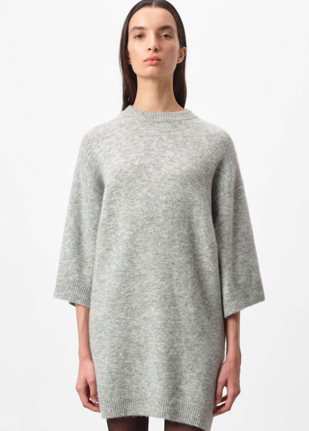 Серое кэжуал платье платье-свитер Drykorn меланжевое