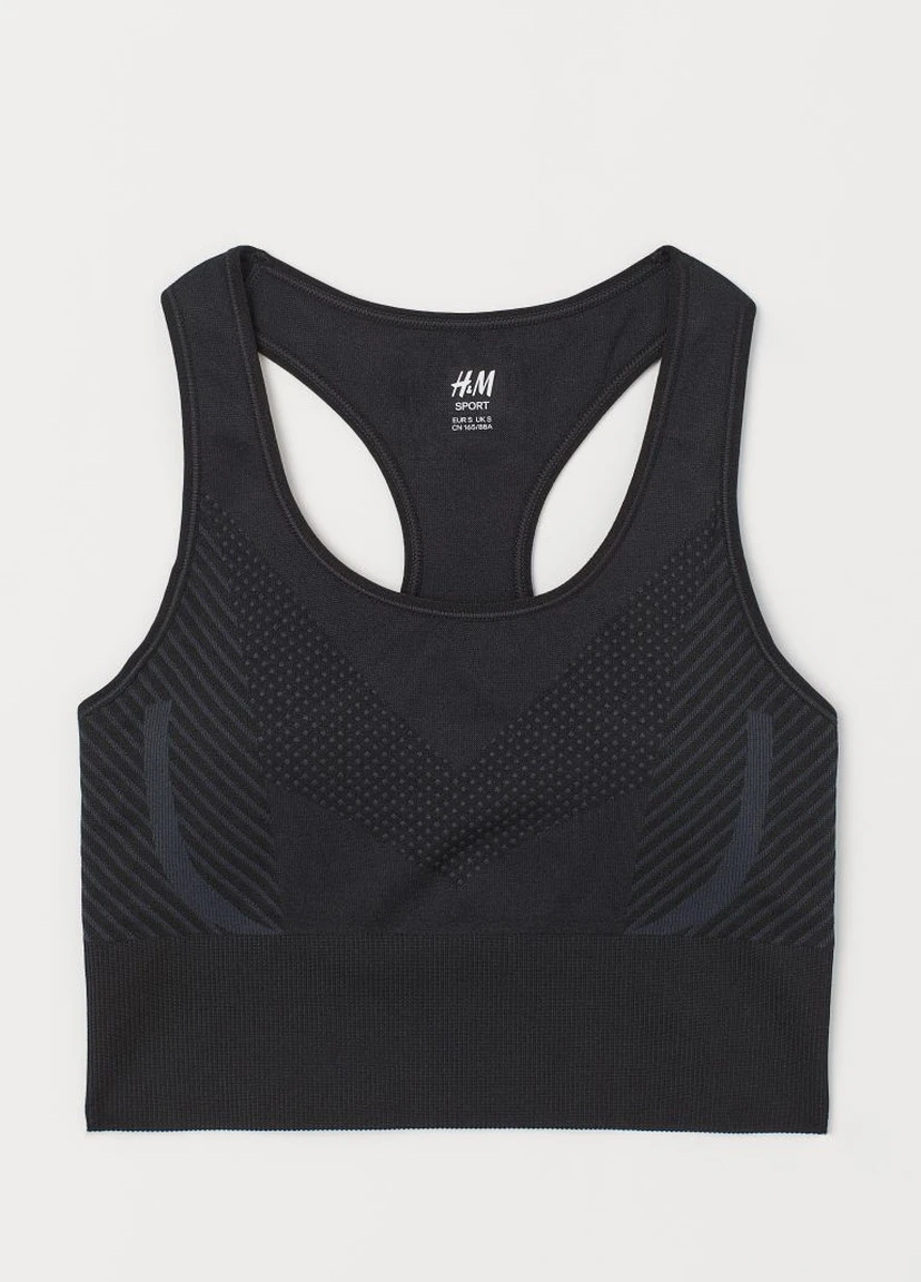 Чёрный спортивный бюстгальтер H&M