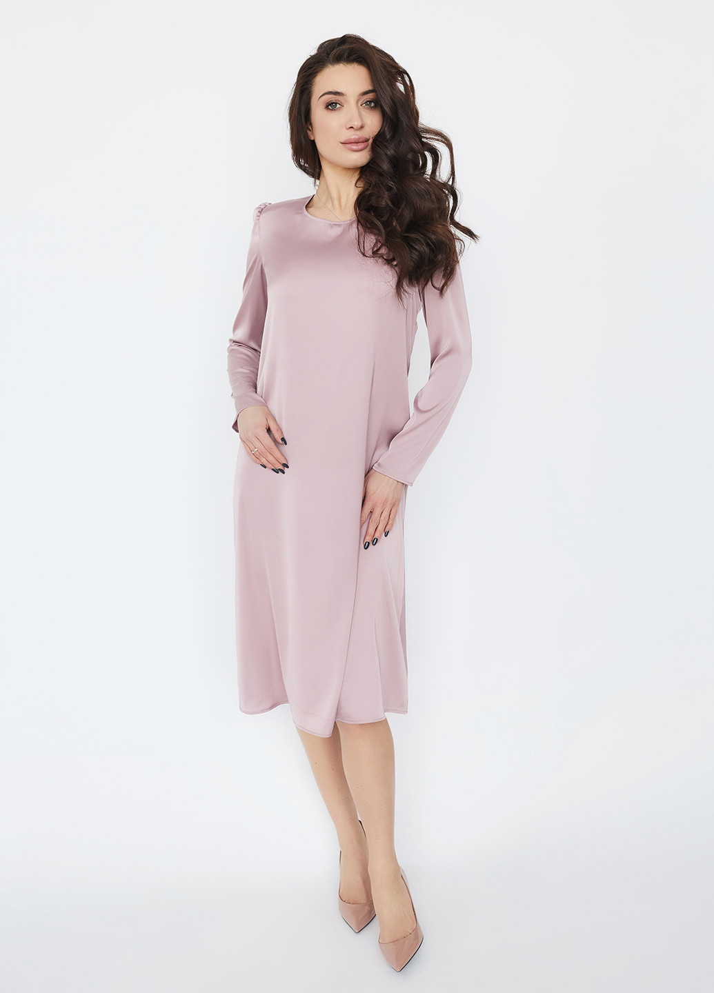 Розово-лиловое кэжуал платье Miledi однотонное