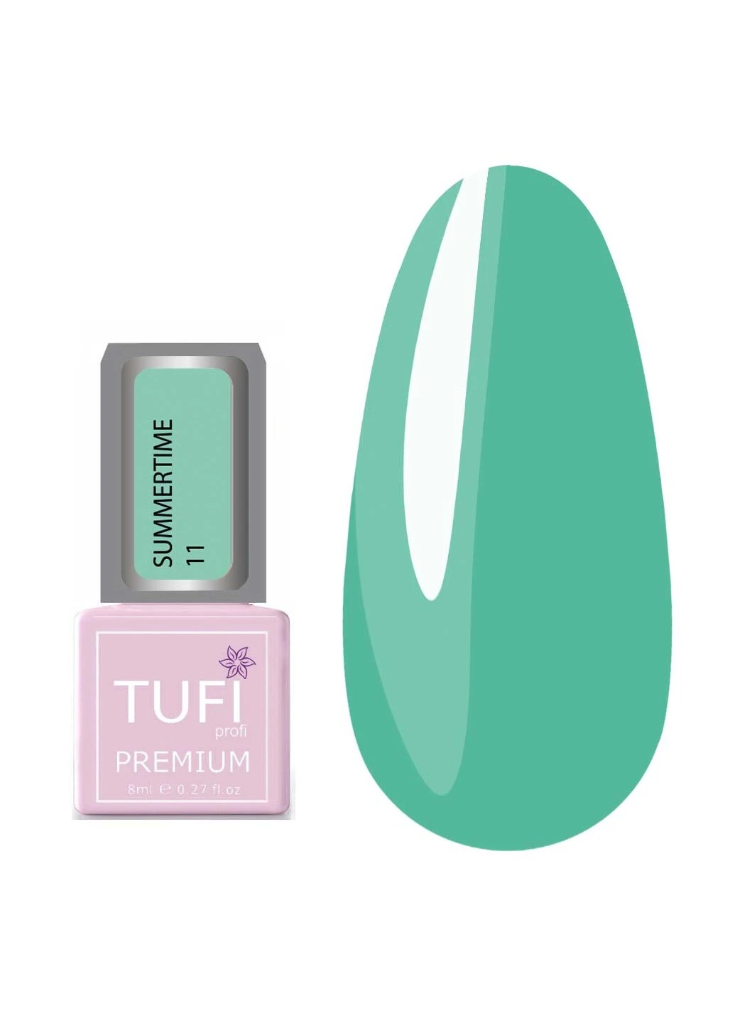 Гель-лак PREMIUM Summertime 11 мятное небо 8мл (0102181) Tufi Profi 0 (239833635)