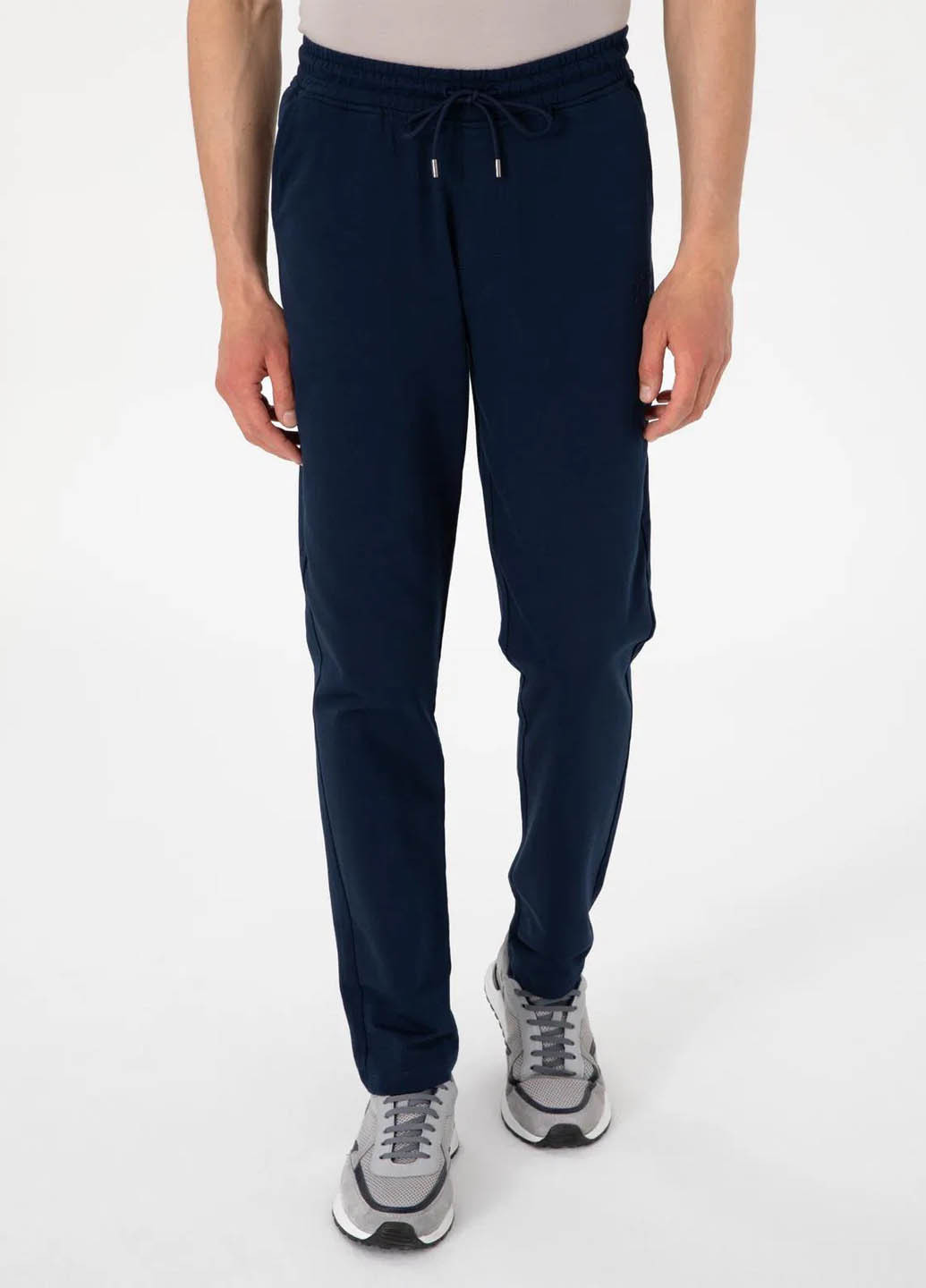 Темно-синие спортивные демисезонные зауженные брюки Pierre Cardin
