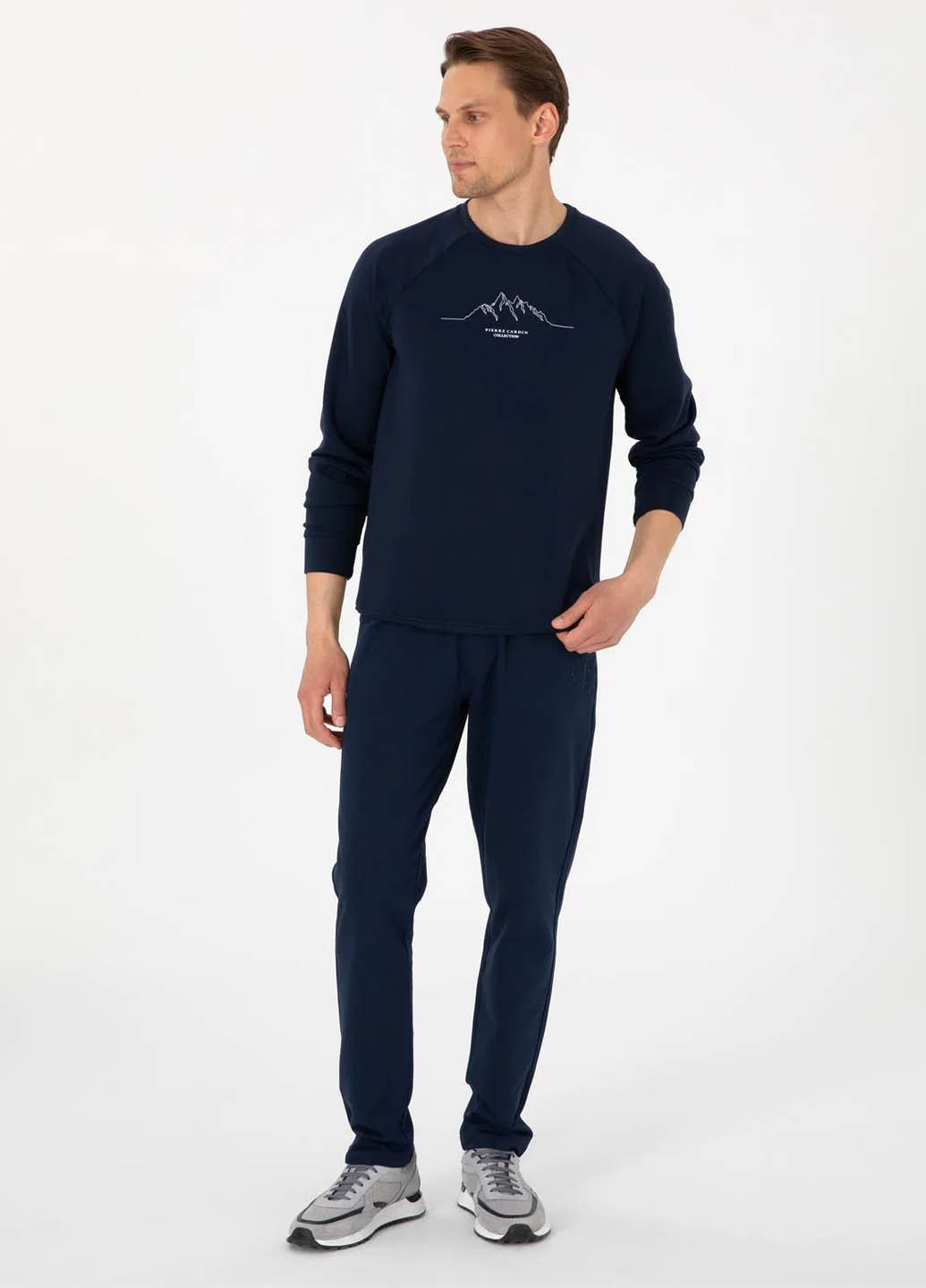 Темно-синие спортивные демисезонные зауженные брюки Pierre Cardin