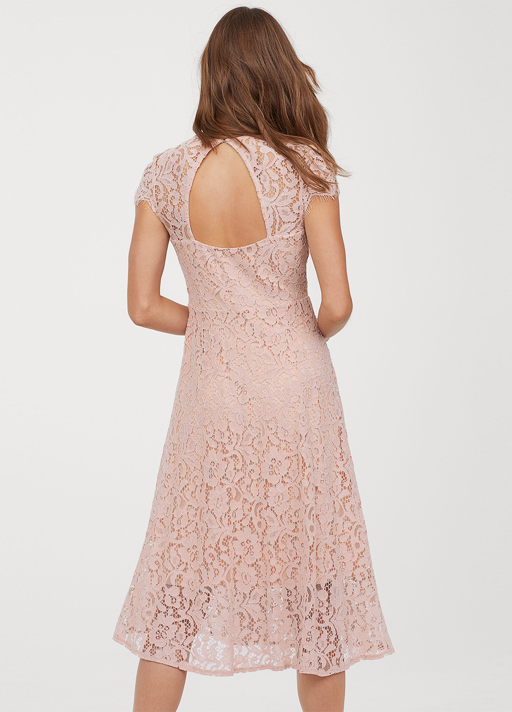 Світло-рожева коктейльна сукня кльош, на запах H&M однотонна