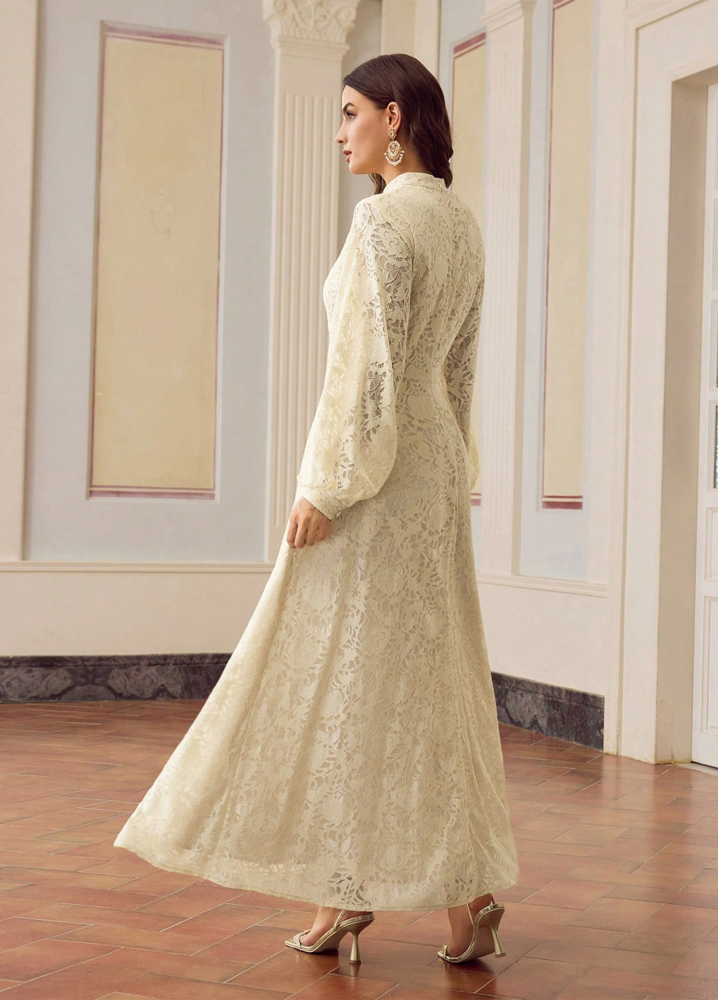 Желтое кэжуал платье а-силуэт SHEIN однотонное