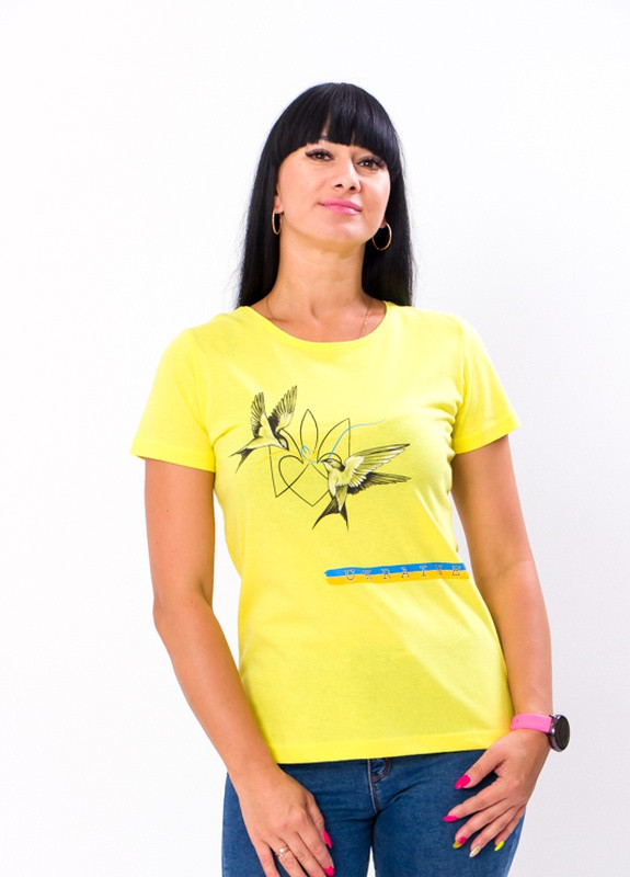 Желтая летняя футболка жіноча "україна" Носи своє 8188
