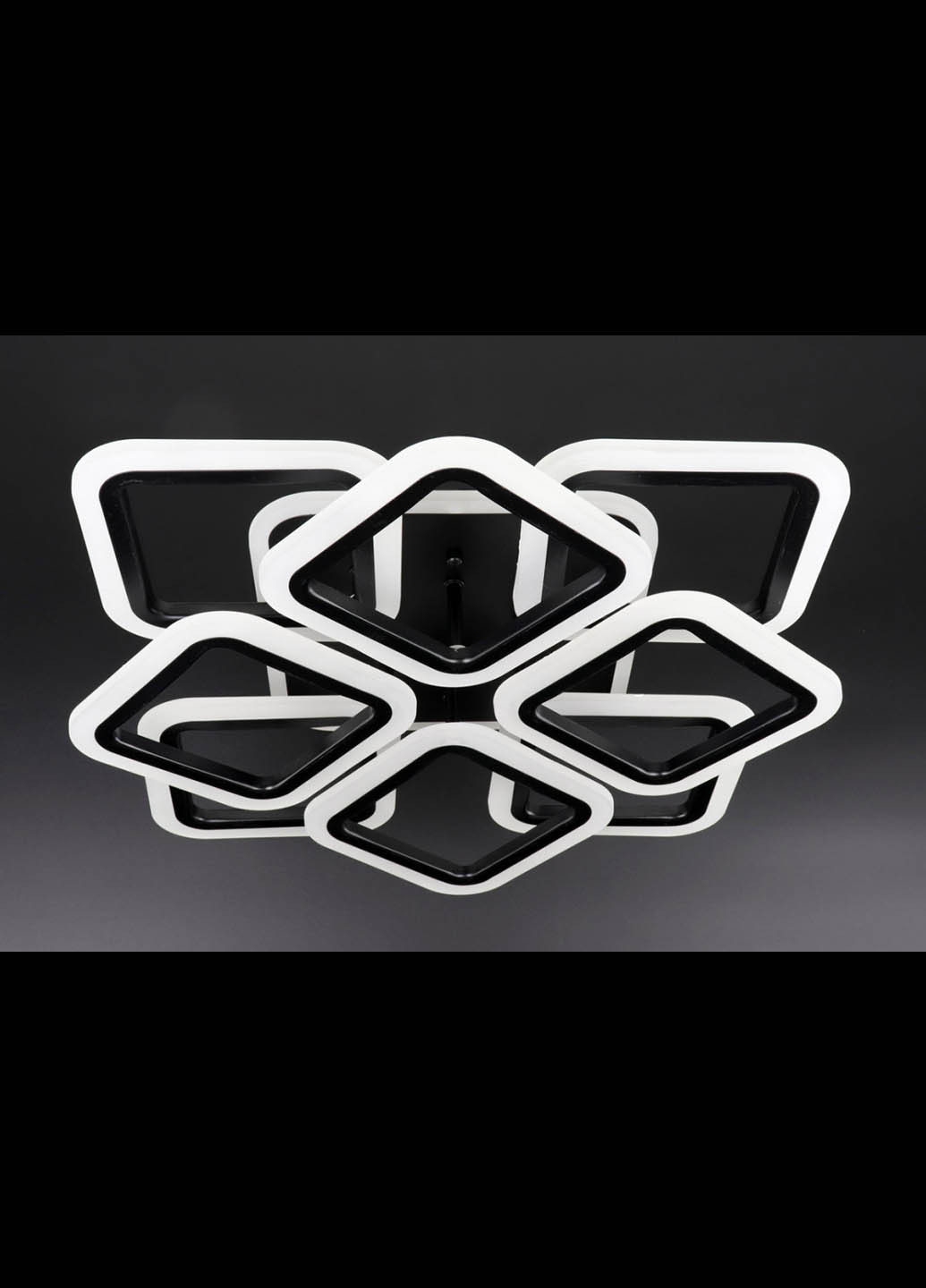 Люстра стельова LED з пультом A2400 / 4 + 4S-RGB-bk Чорний 11х50х50 см. Handmade (234538272)