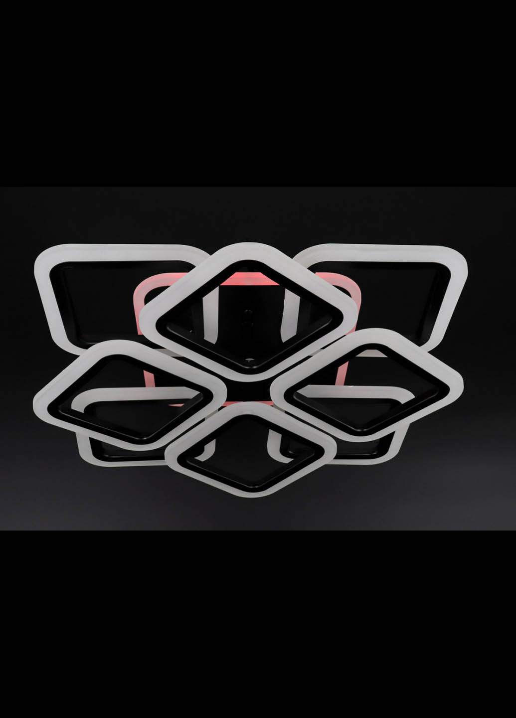 Люстра стельова LED з пультом A2400 / 4 + 4S-RGB-bk Чорний 11х50х50 см. Handmade (234538272)