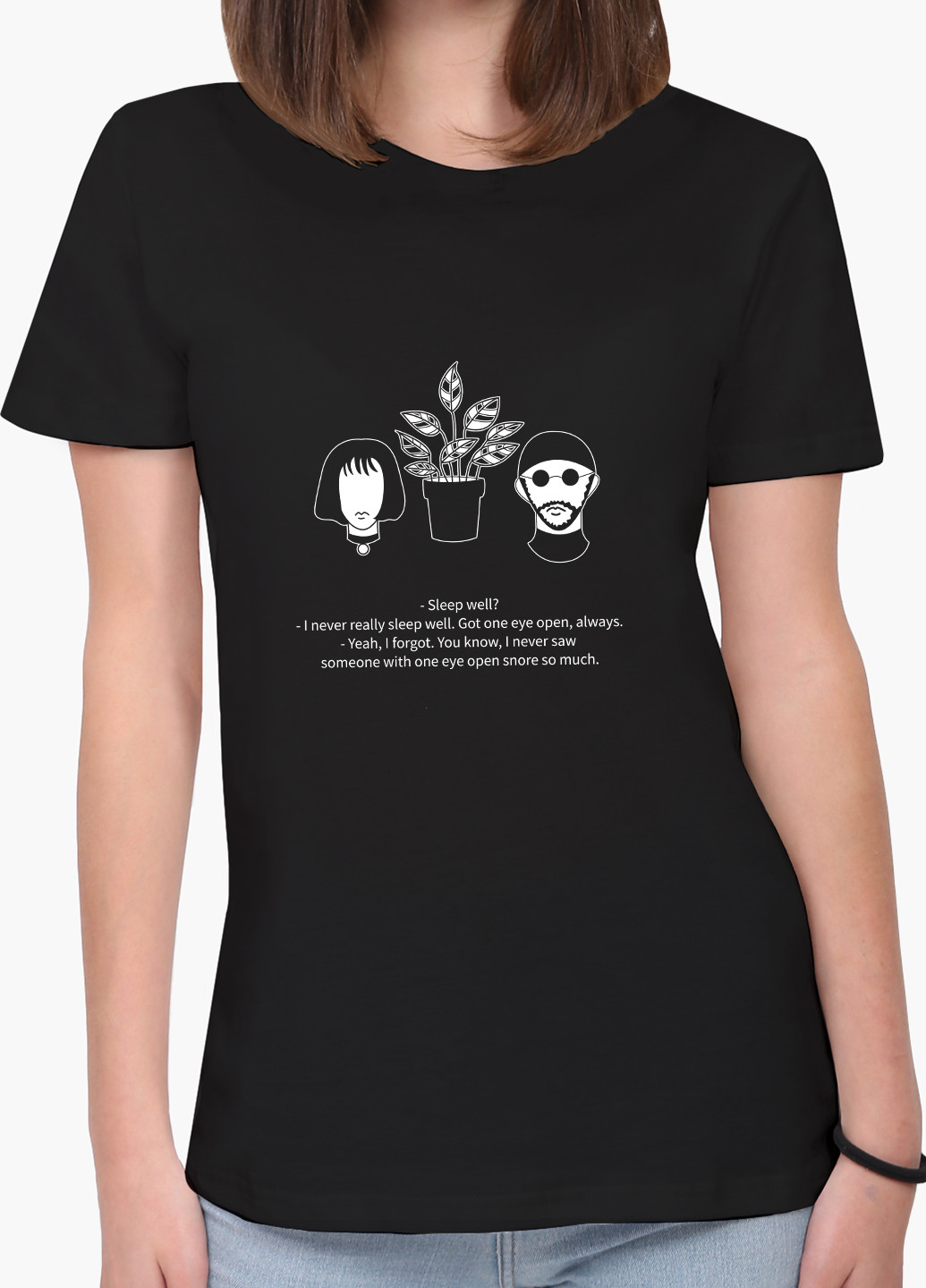 Черная демисезон футболка женская леон киллер (leon) (8976-1453) xxl MobiPrint