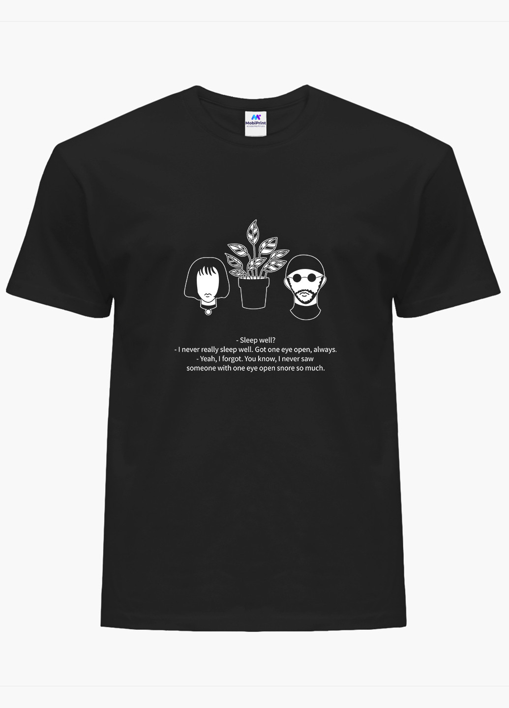 Черная демисезон футболка женская леон киллер (leon) (8976-1453) xxl MobiPrint