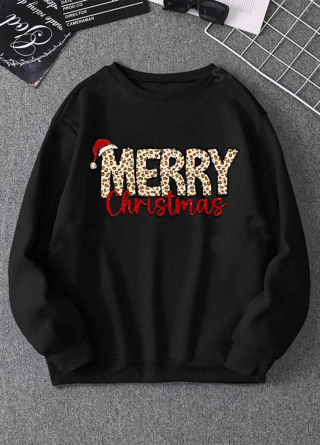 Черный свитшот SHEIN логотип без декора (346167835)