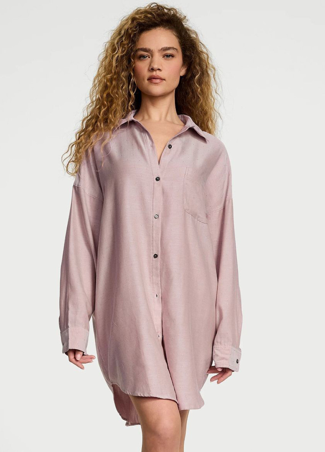 Розовая домашний рубашка однотонная Victoria's Secret