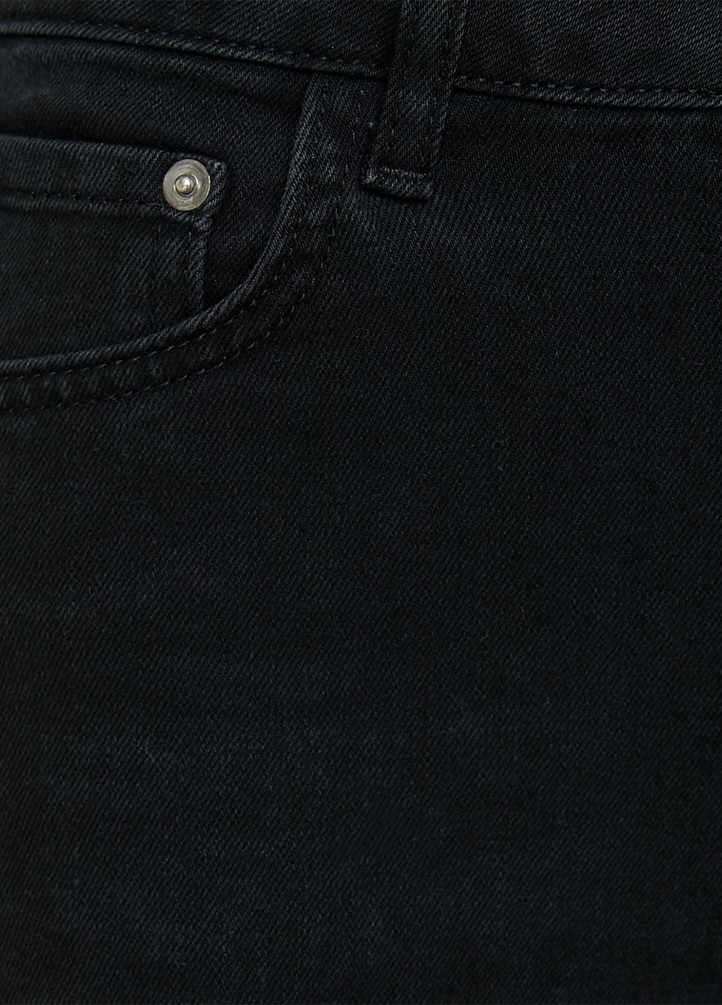 Джинси KOTON вкорочені, буткат фіт однотонні чорні джинсові бавовна