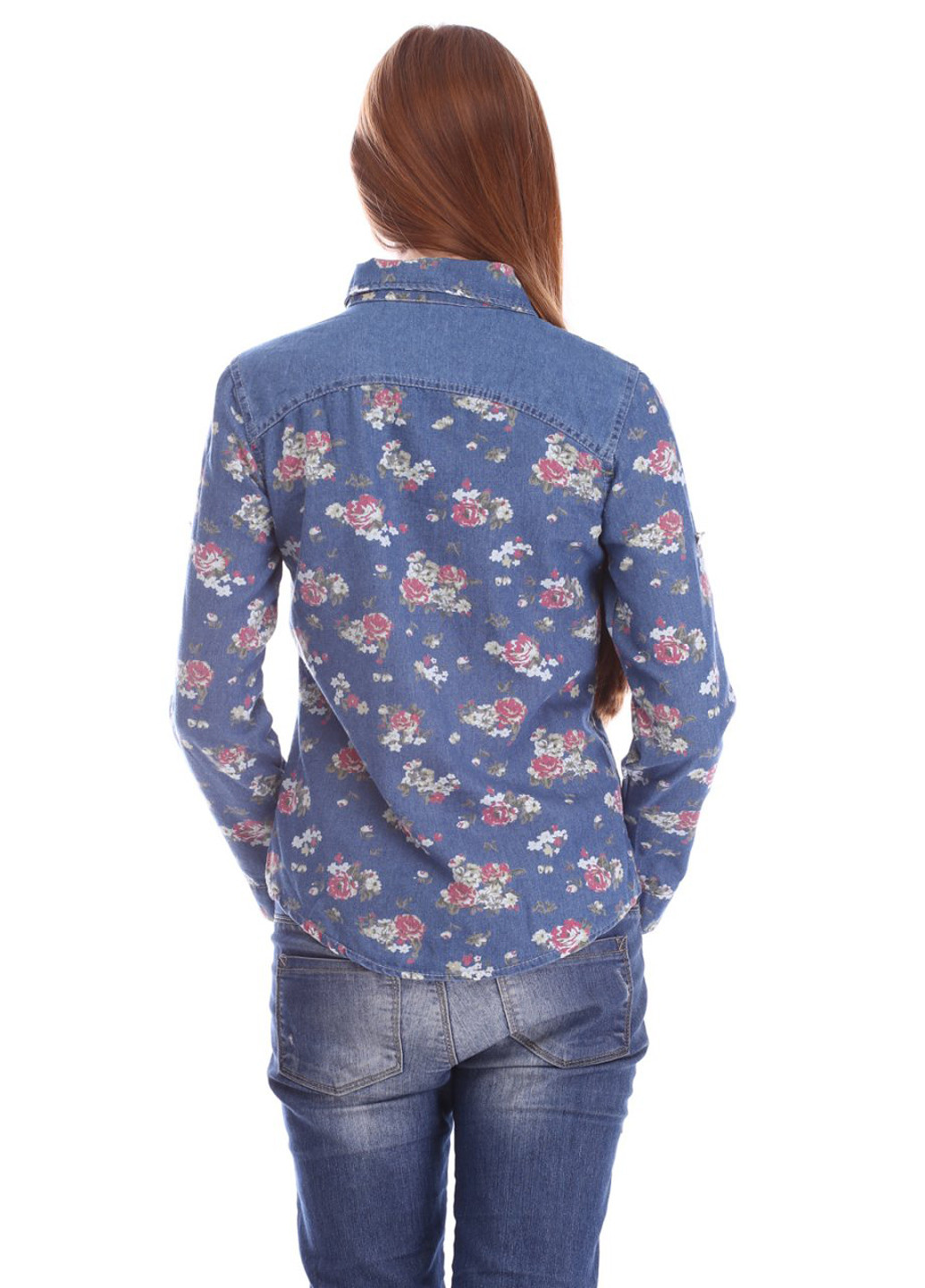 Джинсовая джинсовая рубашка с цветами Ginmeiyan Fashion