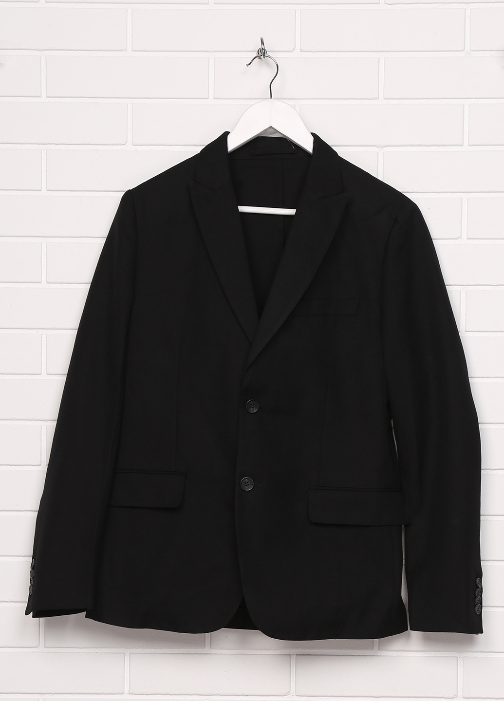 Пиджак H&M однотонный чёрный кэжуал