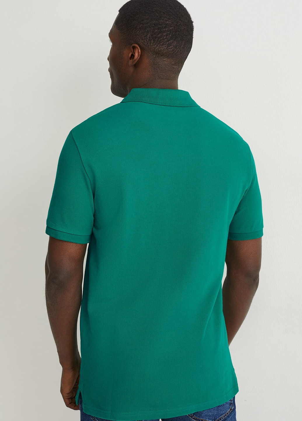 Зеленая футболка-поло для мужчин C&A однотонная