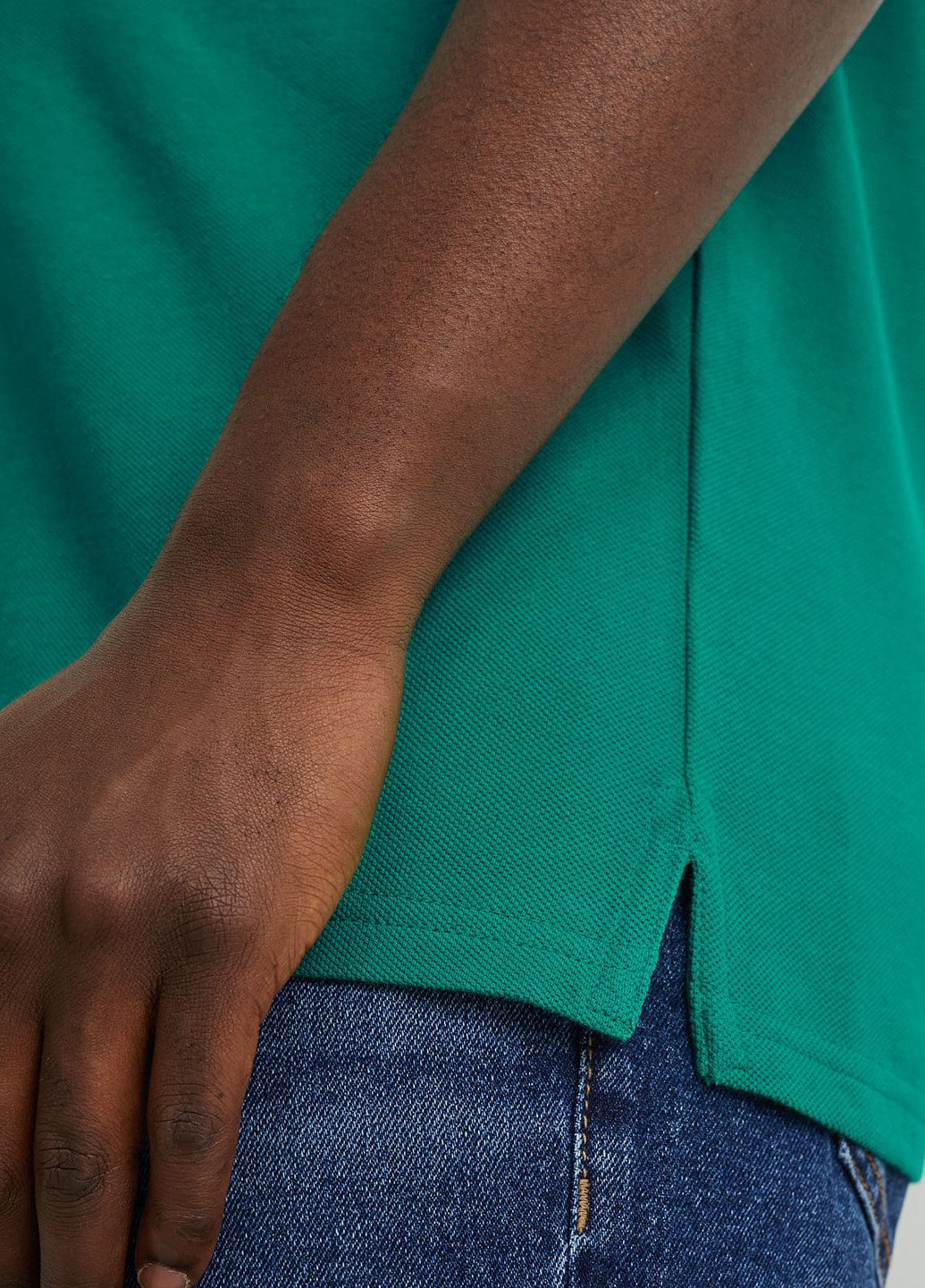 Зеленая футболка-поло для мужчин C&A однотонная