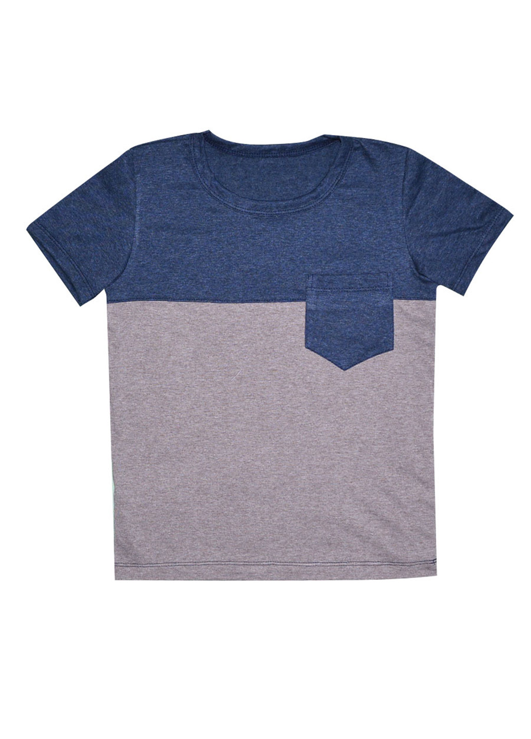 Серо-синяя летняя футболка с коротким рукавом Blanka