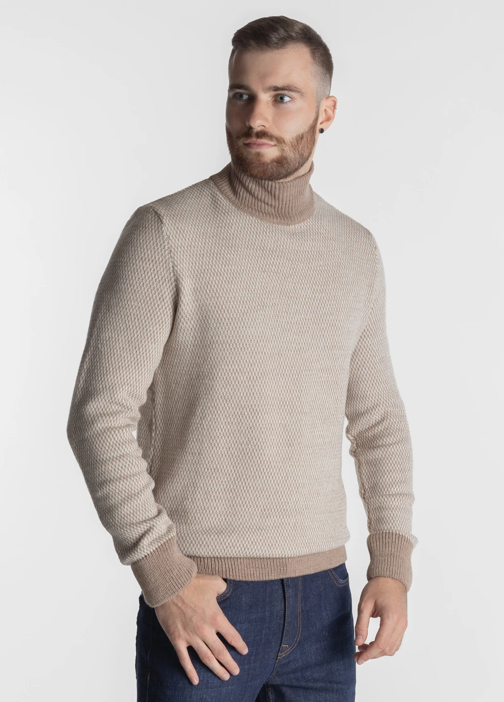 Бежевий демісезонний светр чоловічий Arber Roll-neck 7GG N-AVT-94