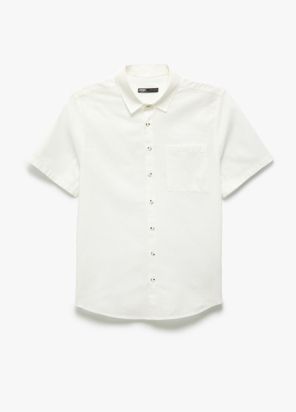 Белая кэжуал рубашка однотонная KOTON