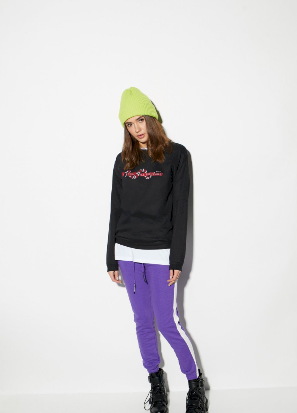 Чорний світшот basic YAPPI (201487947)