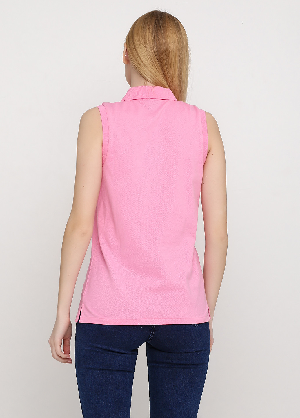 Розовая женская футболка-поло Ralph Lauren с логотипом