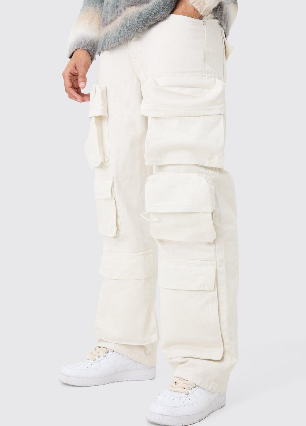 Молочные демисезонные прямые джинсы Boohoo