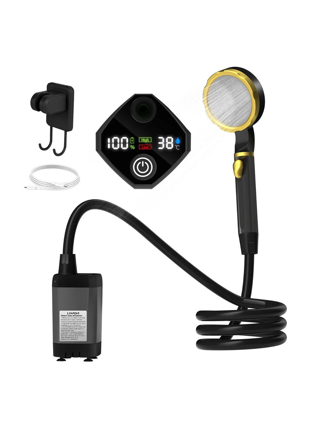 Душ портативний на 6000 mAh, 7,6х12 см LIXADA (306373331)