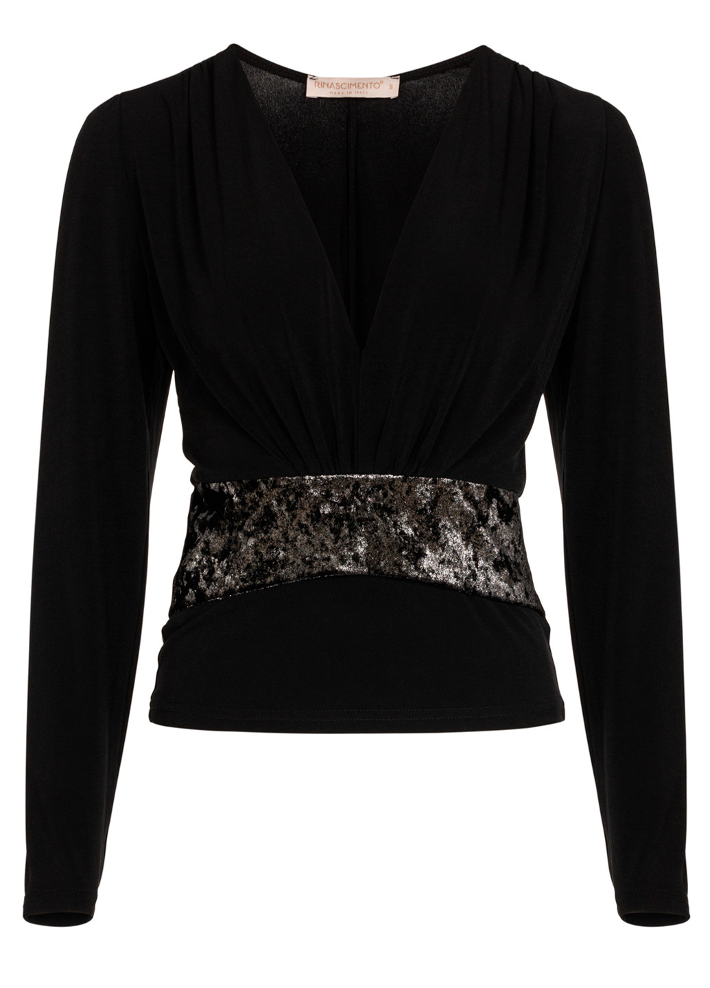 Черная демисезонная женская черная блузка Rinascimento