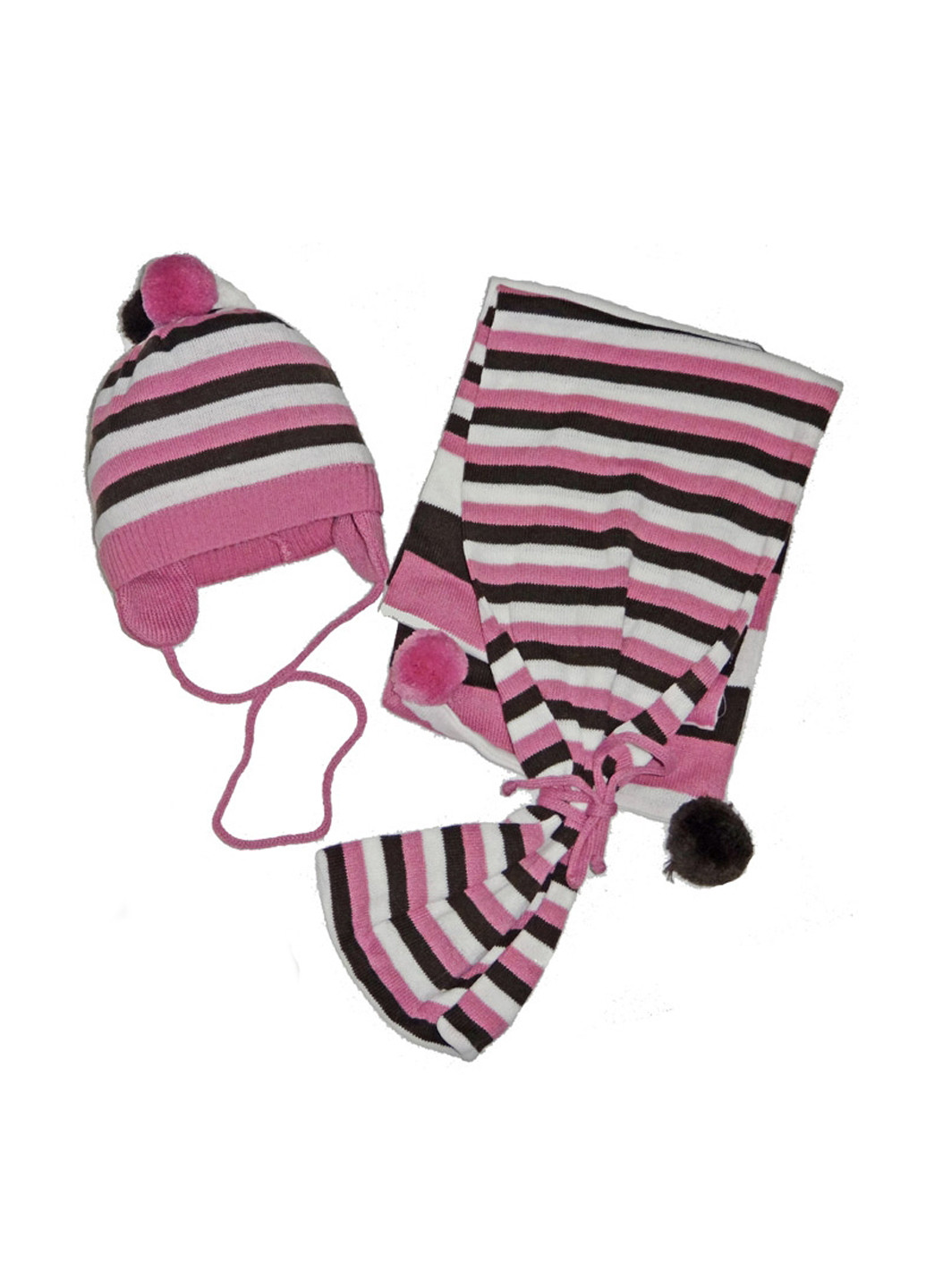 Рожевий демісезонний комплект (шапка, шарф) Wojcik