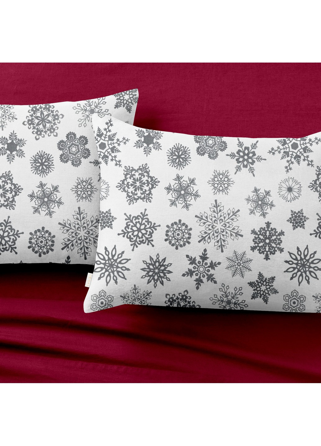 Полуторный комплект RANFORS BORDO SNOWFLAKES GREY (пододеяльник 160х220 см, простынь 155х240 см, наволочка 2 шт 50х70 см) Cosas (251413578)