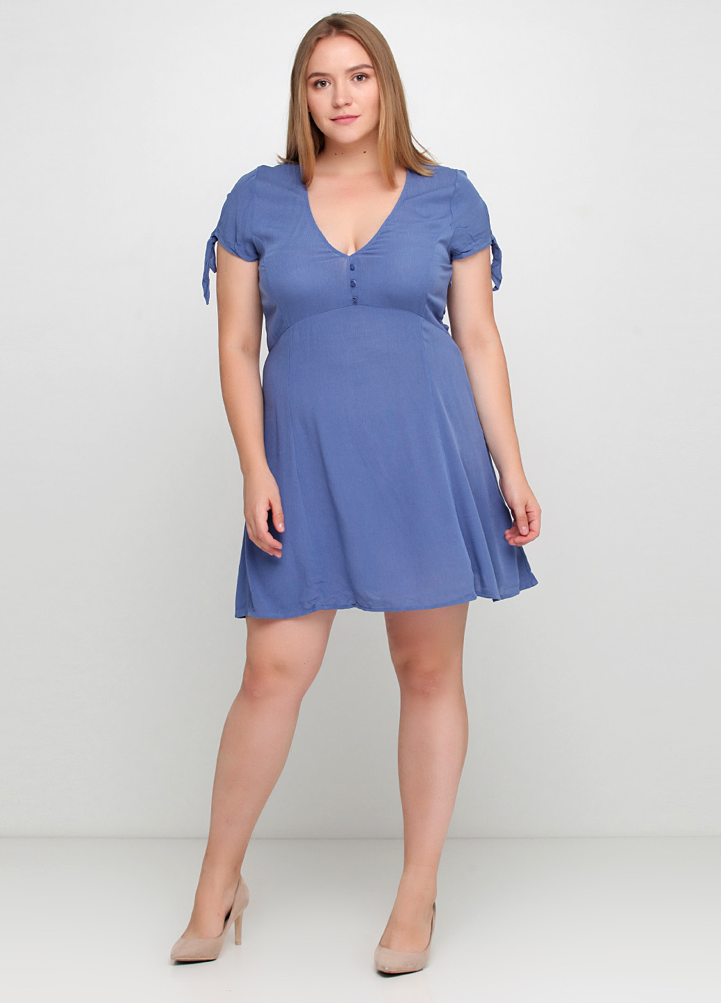 Синя кежуал сукня в стилі армпір H&M однотонна