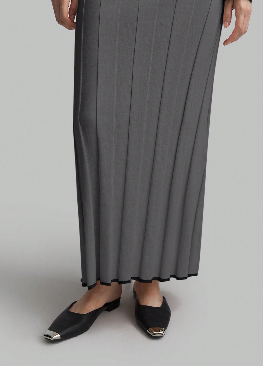 Темно-серое кэжуал платье платье-свитер SHEIN однотонное