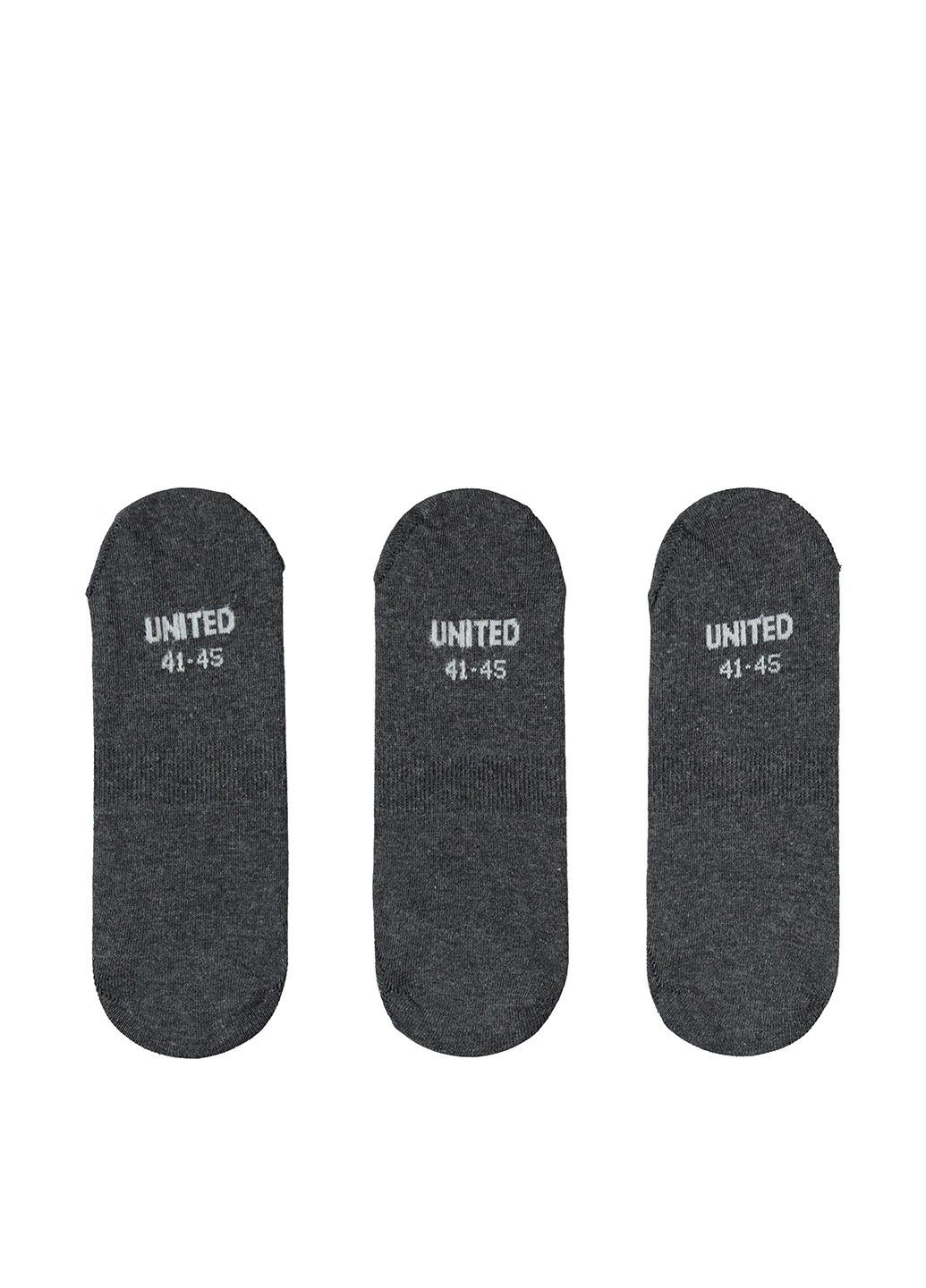 Чёрные носки (3 пары) UNITED4 однотонные (329148632)