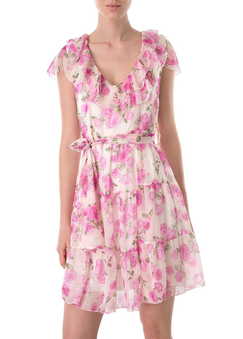 Бежева кежуал сукня Joleen з квітковим принтом