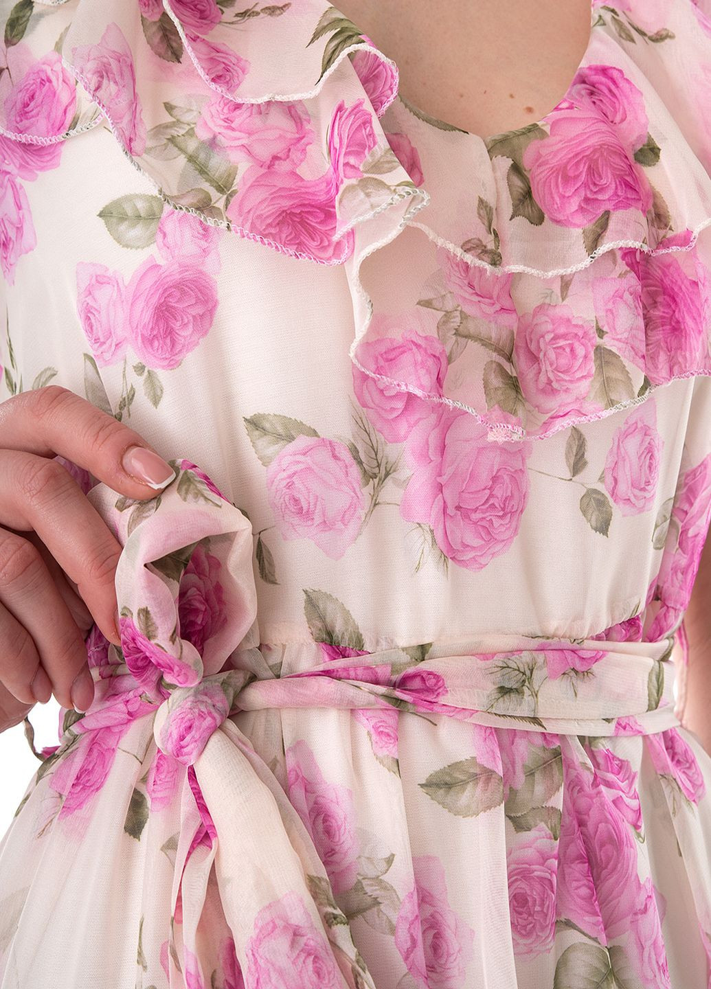 Бежевое кэжуал платье Joleen с цветочным принтом