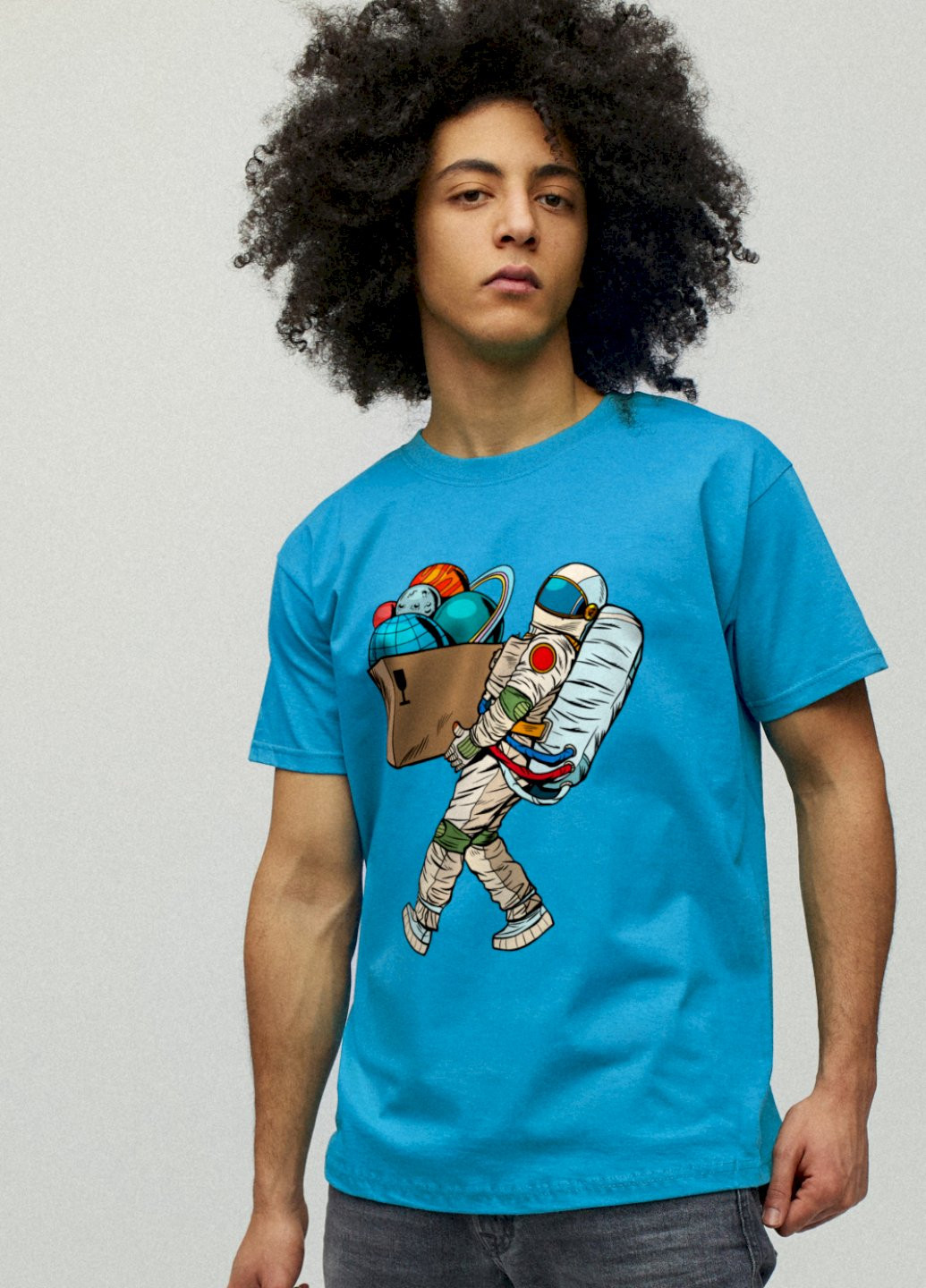 Светло-синяя футболка мужская YAPPI