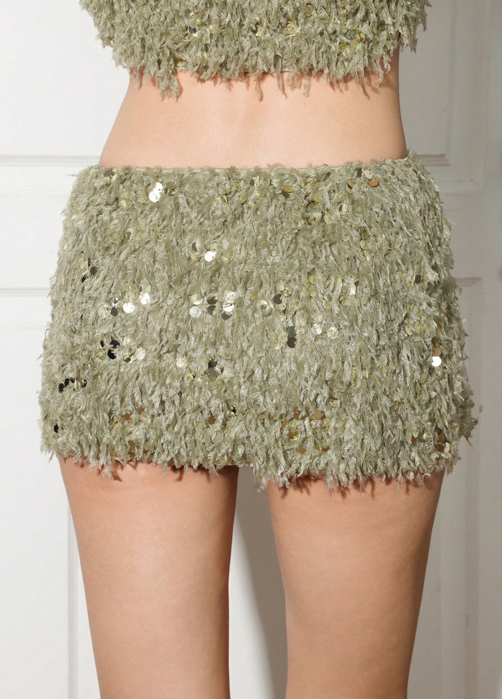 Зеленая кэжуал однотонная юбка SHEIN