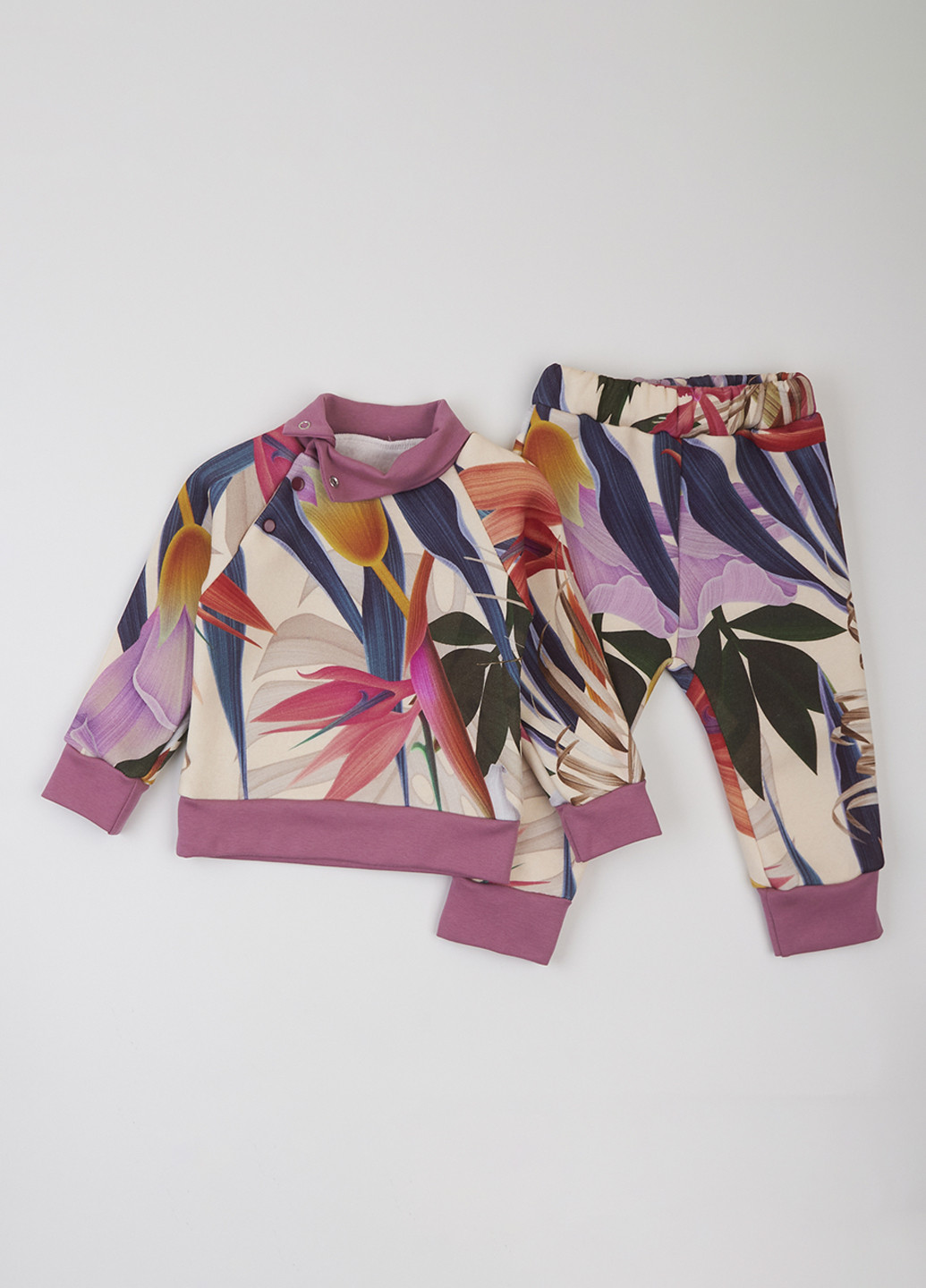 Розовый демисезонный костюм (свитшот, брюки) брючный dexter's