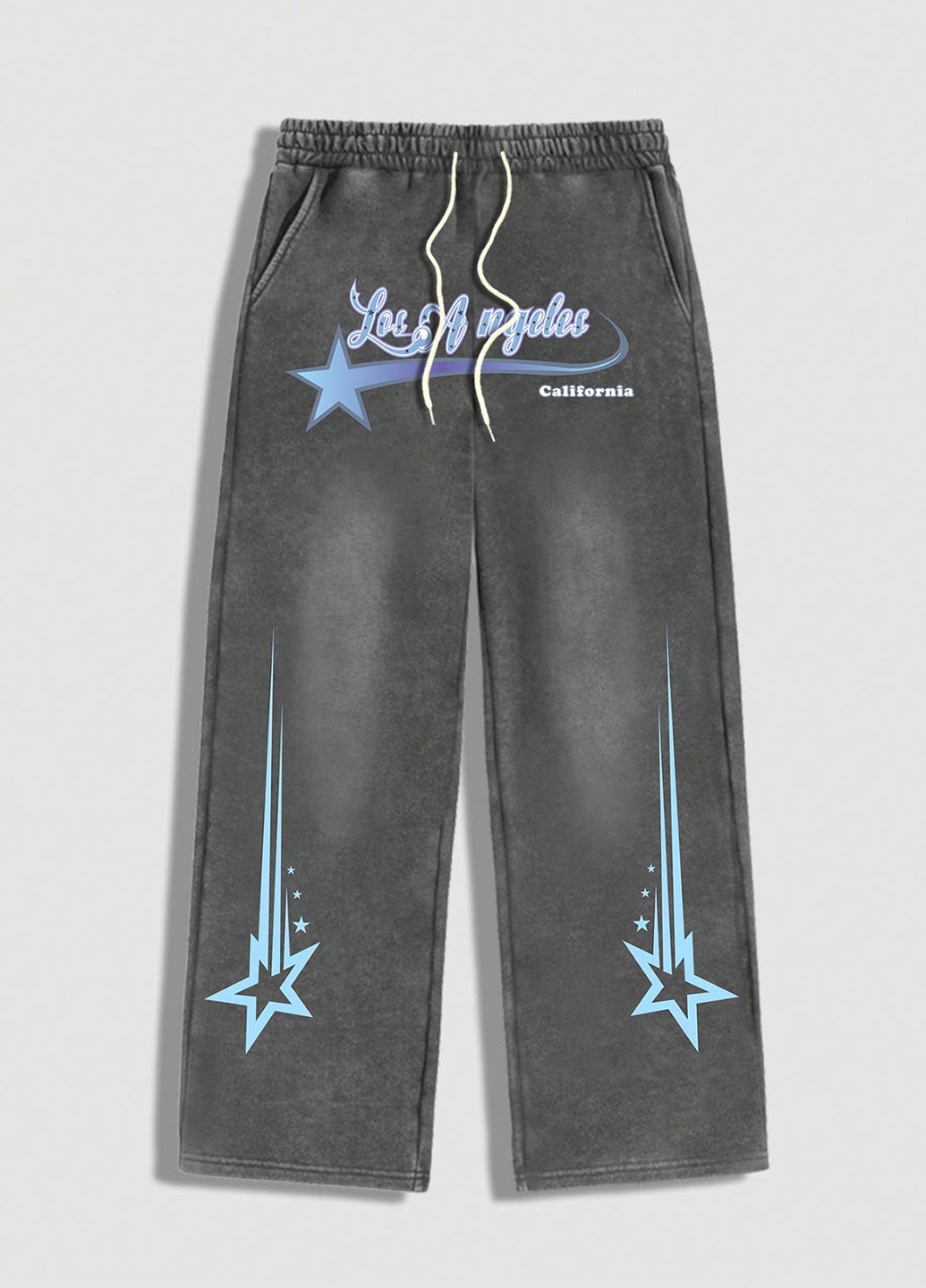 Темно-серые спортивные демисезонные прямые брюки SHEIN