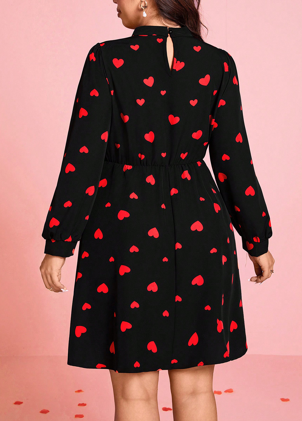 Чорна кежуал сукня кльош SHEIN сердечка
