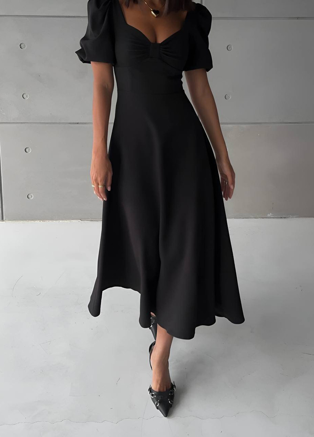 Чорна кежуал сукня No Brand однотонна